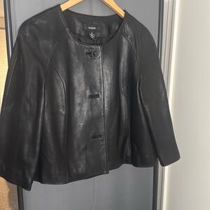 Alfani Cropped Leather Jacket